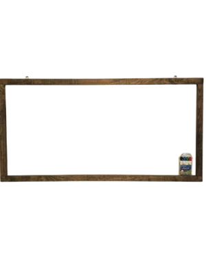 Pintarron Blanco Con Marco Nogal 120×60 Plumones Incluidos