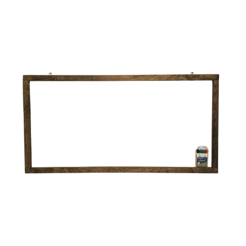 Pintarron Blanco Con Marco Nogal 120×60 Plumones Incluidos