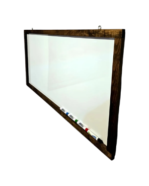 Pintarron Blanco Con Marco Nogal 120×60 Plumones Incluidos