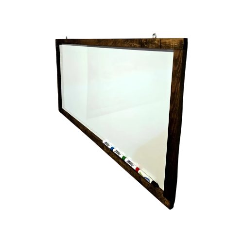 Pintarron Blanco Con Marco Nogal 120×60 Plumones Incluidos