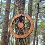 Llanta De Carreta Antigua Madera Artesanal Vintage 63