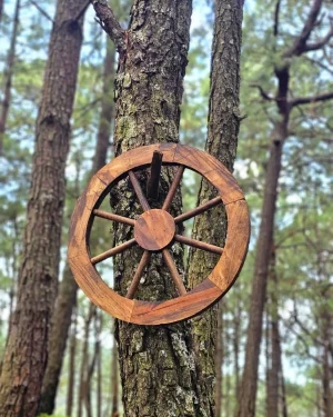 Llanta De Carreta Antigua Madera Artesanal Vintage 63