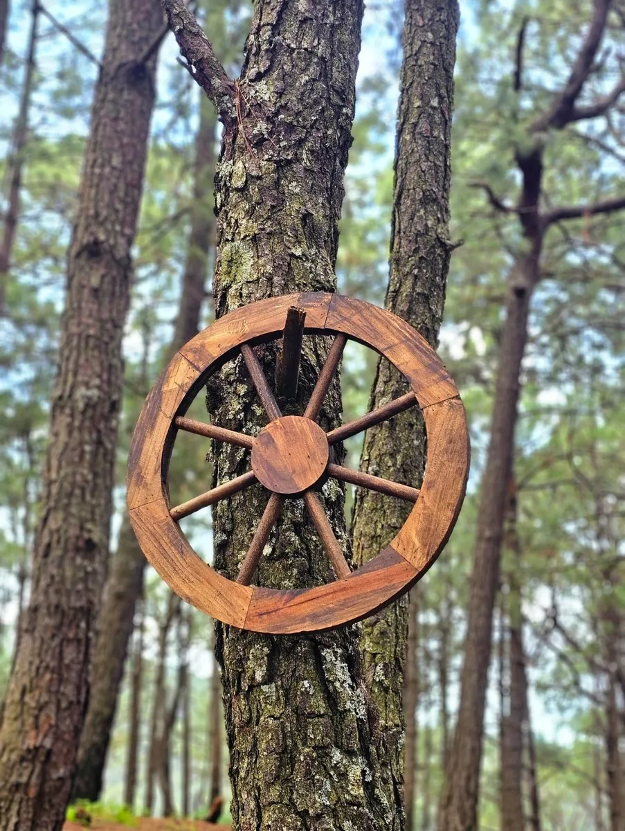 Llanta De Carreta Antigua Madera Artesanal Vintage 63