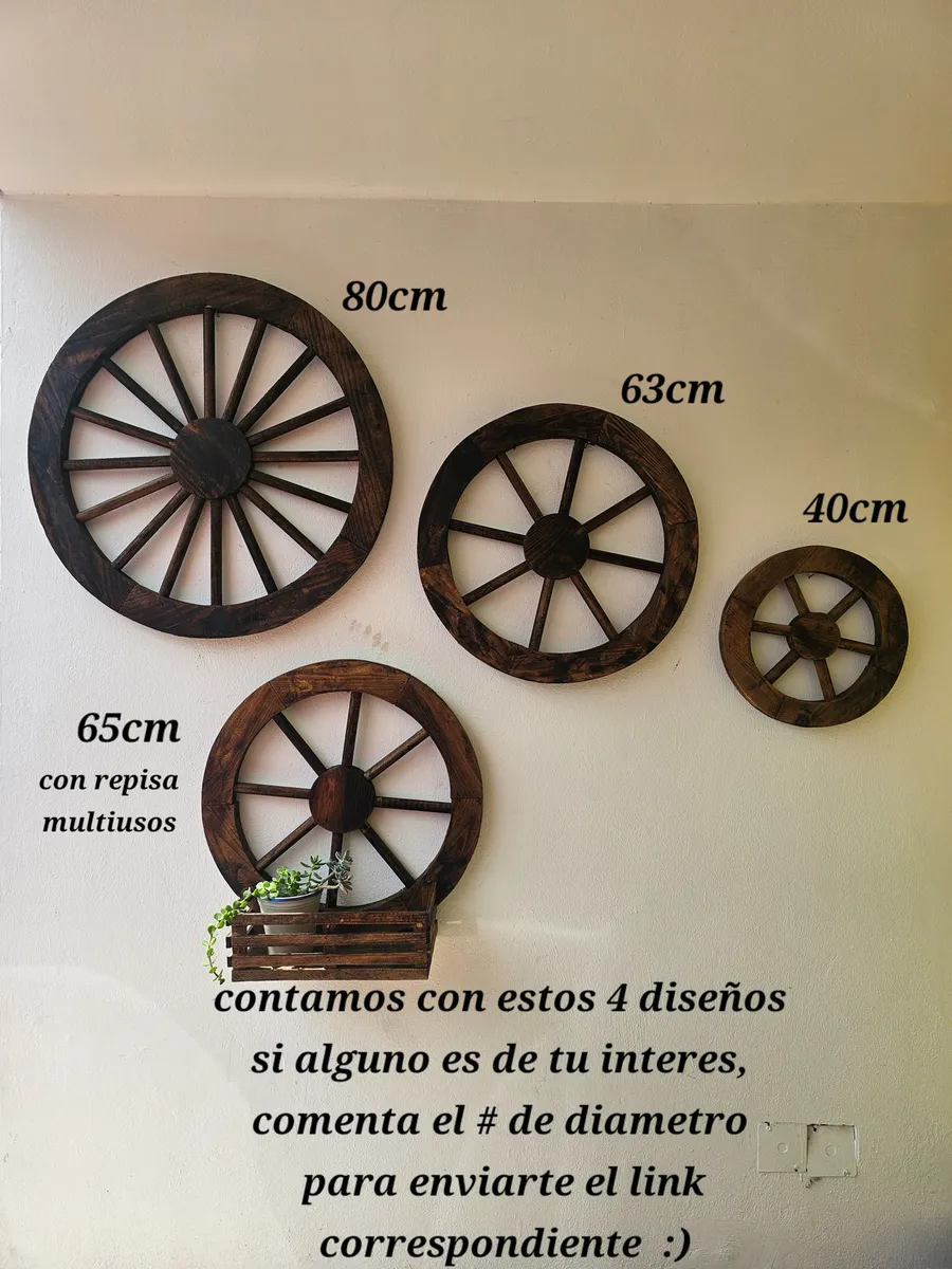 Llanta De Carreta Antigua Madera Artesanal Vintage 63