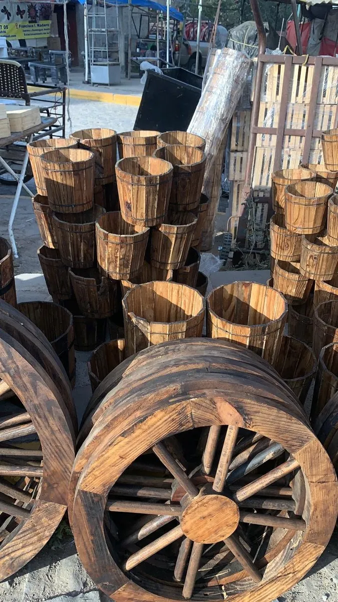 Llanta De Carreta Antigua Madera Artesanal Vintage 63